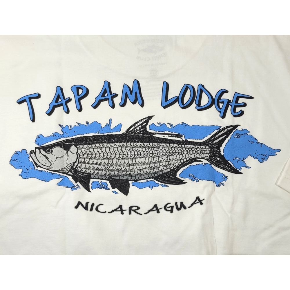 Tapam Lodge Nicaragua Red Tuna Shirt Club Short Sleeve T-Shirt - White - XL